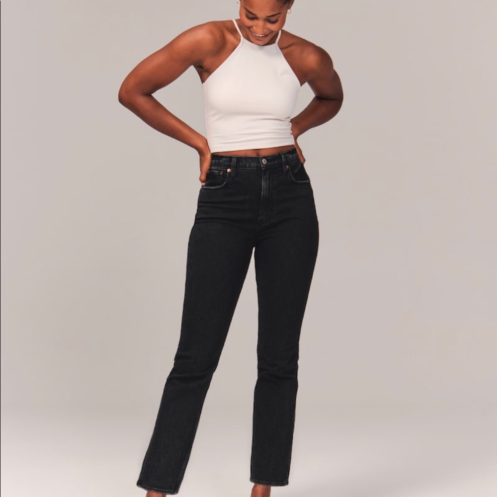 Abercrombie Curve Love Ultra High Rise Straight Jeans